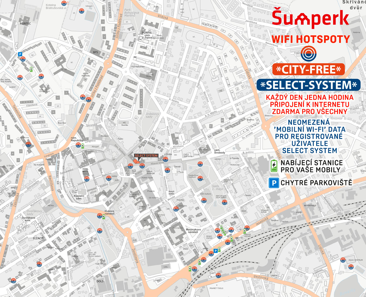 WIFI HOTSPOTY - MAPA